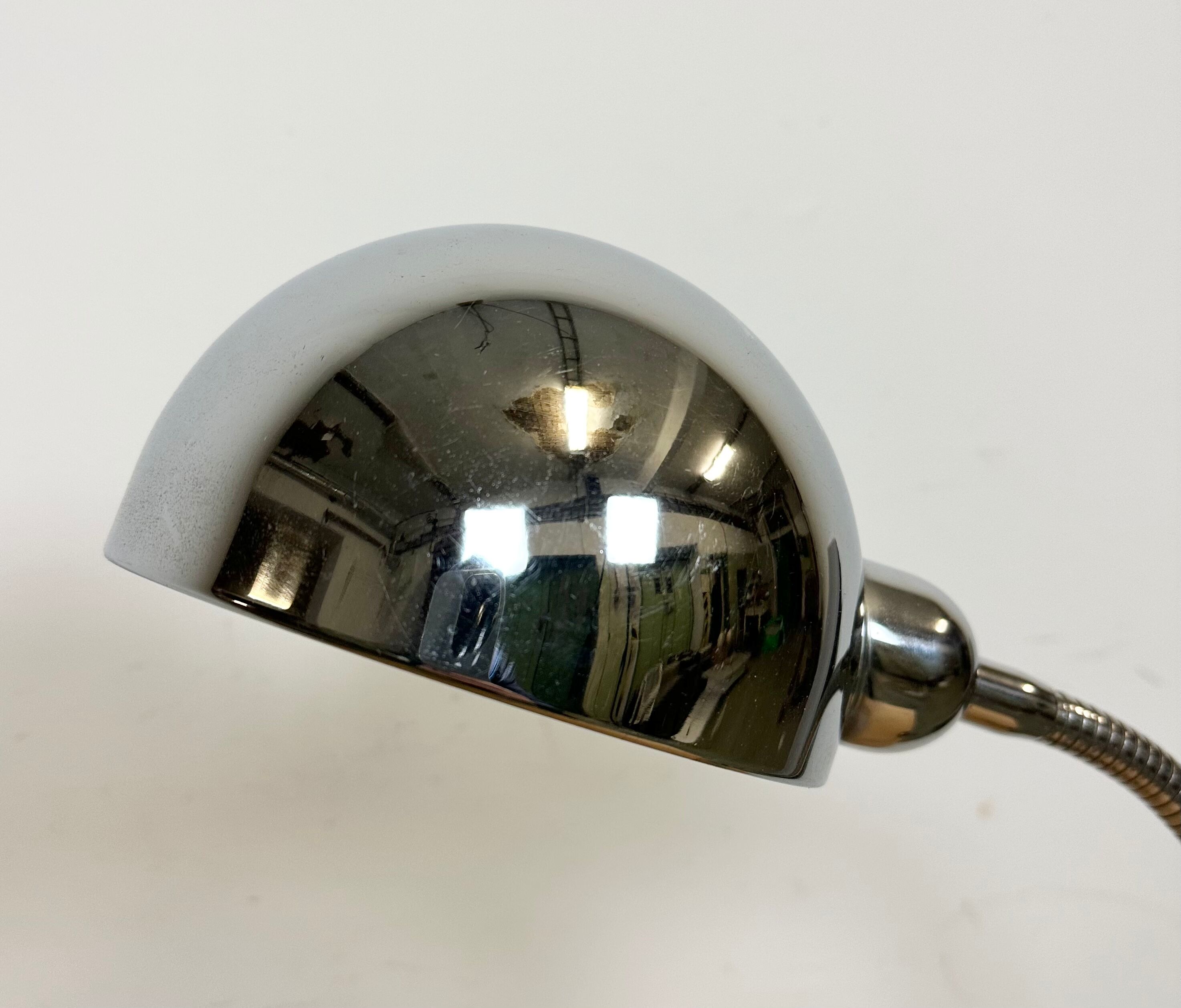 Vintage Chrome Italian Gooseneck Table Lamp, 1960s