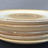 Set 5 plates longchamp 1970 spiral pattern diam24