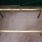 Brass coffee table and 1970 smoked glass
