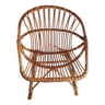 Fauteuil rotin coquille