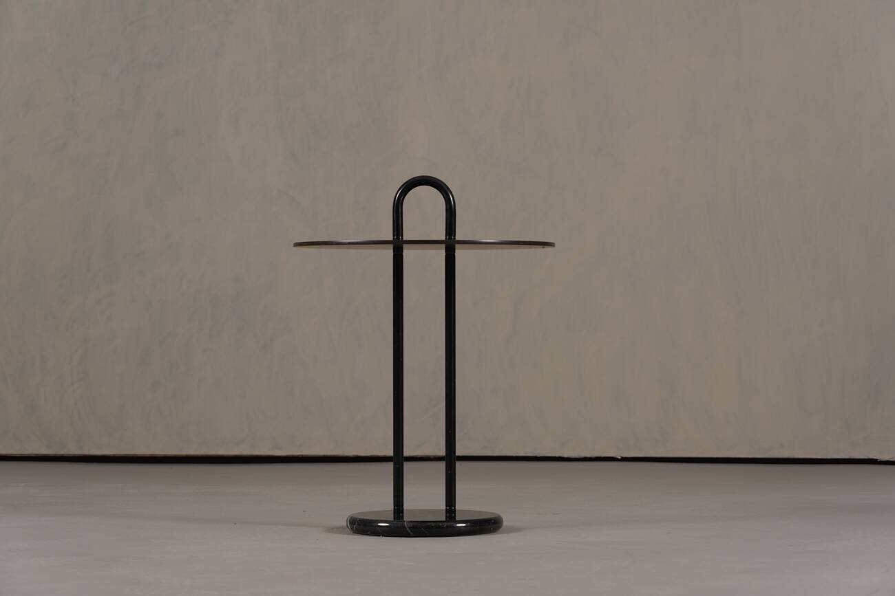 Vintage marble base coffee table by Vico Magistretti for Cattelan, Italy 1980s
