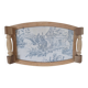 Wooden tray and blue toile de Jouy