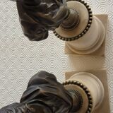 Bronze & Marble Busts of Voltaire and Rousseau
