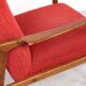 Danish vintage design wooden armchairs with coral fabric, 1950s