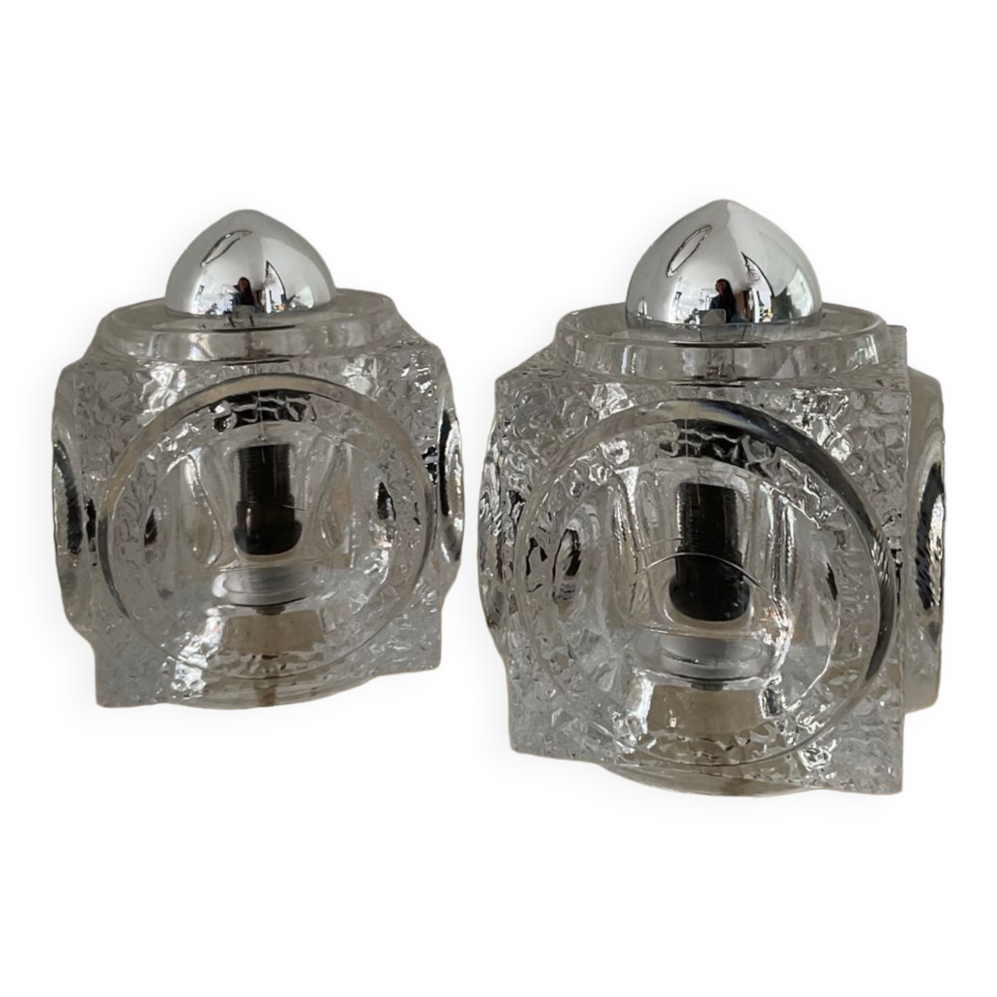 Pair of Ice Cube lamps by Peill & Putzler 70s