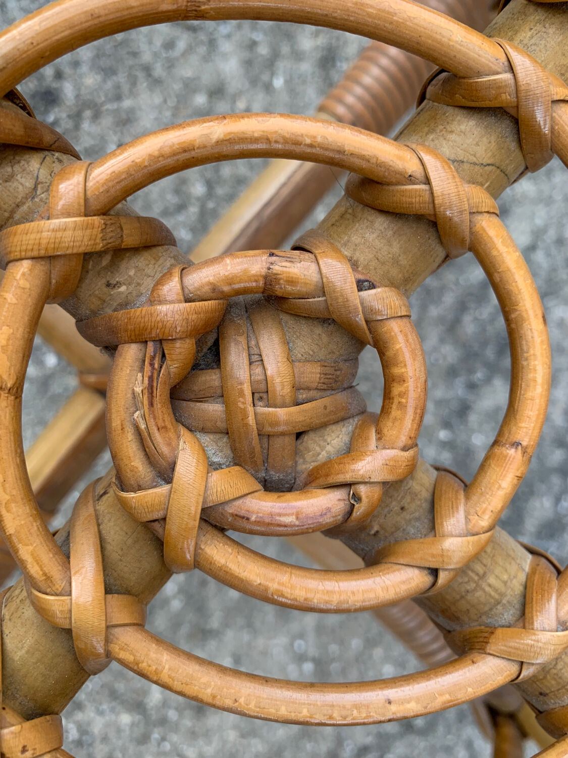 Rattan desk and chair 1960