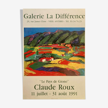Poster by Claude Roux Gallerie La différence Antibes 1991