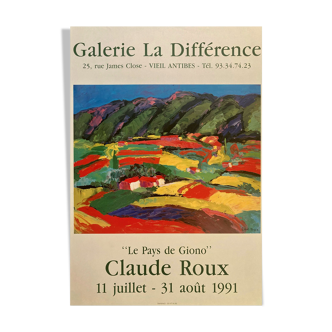 Poster by Claude Roux Gallerie La différence Antibes 1991