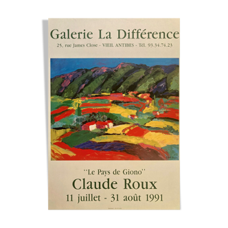 Affiche de Claude Roux Gallerie La différence Antibes 1991