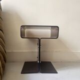 Smoked plexiglass side table/bedside table, M. Dumas for Roche Bobois 1970