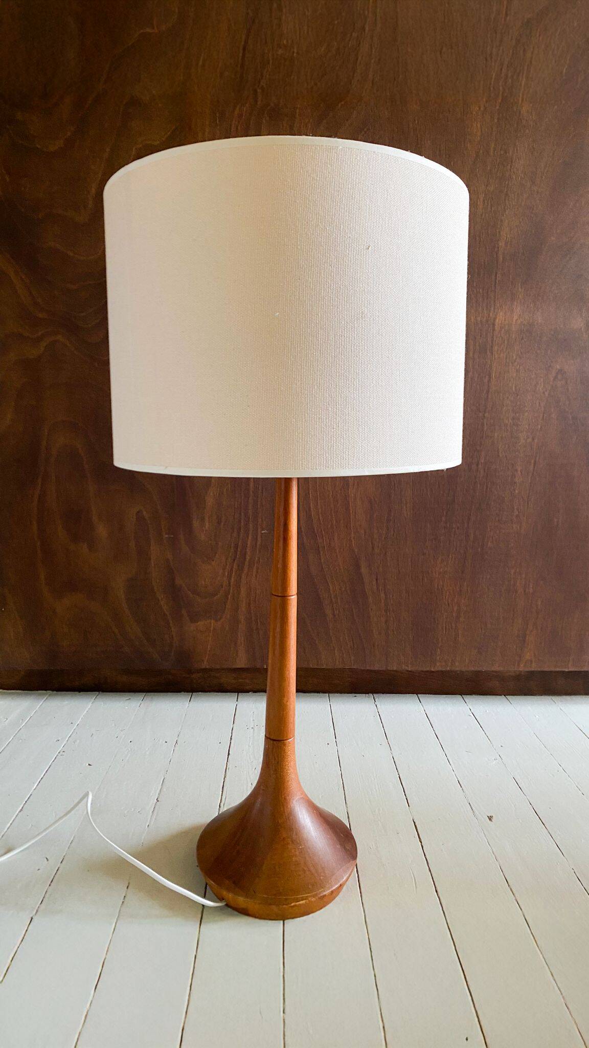 Large vintage teak table lamp, edited by Kirk, Denmark, 1960s