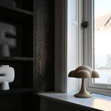 Sand-colored table lamp, ceramic, contemporary work.