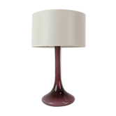 Lampe de table en verre opalin améthyste portugaise des années 1960