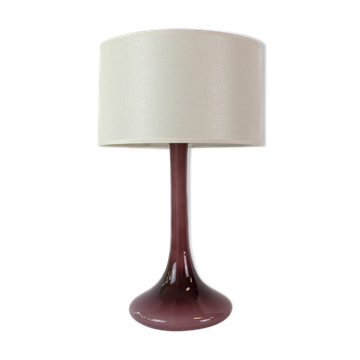 1960s Portuguese Amethyst Opaline Glass Table Lamp