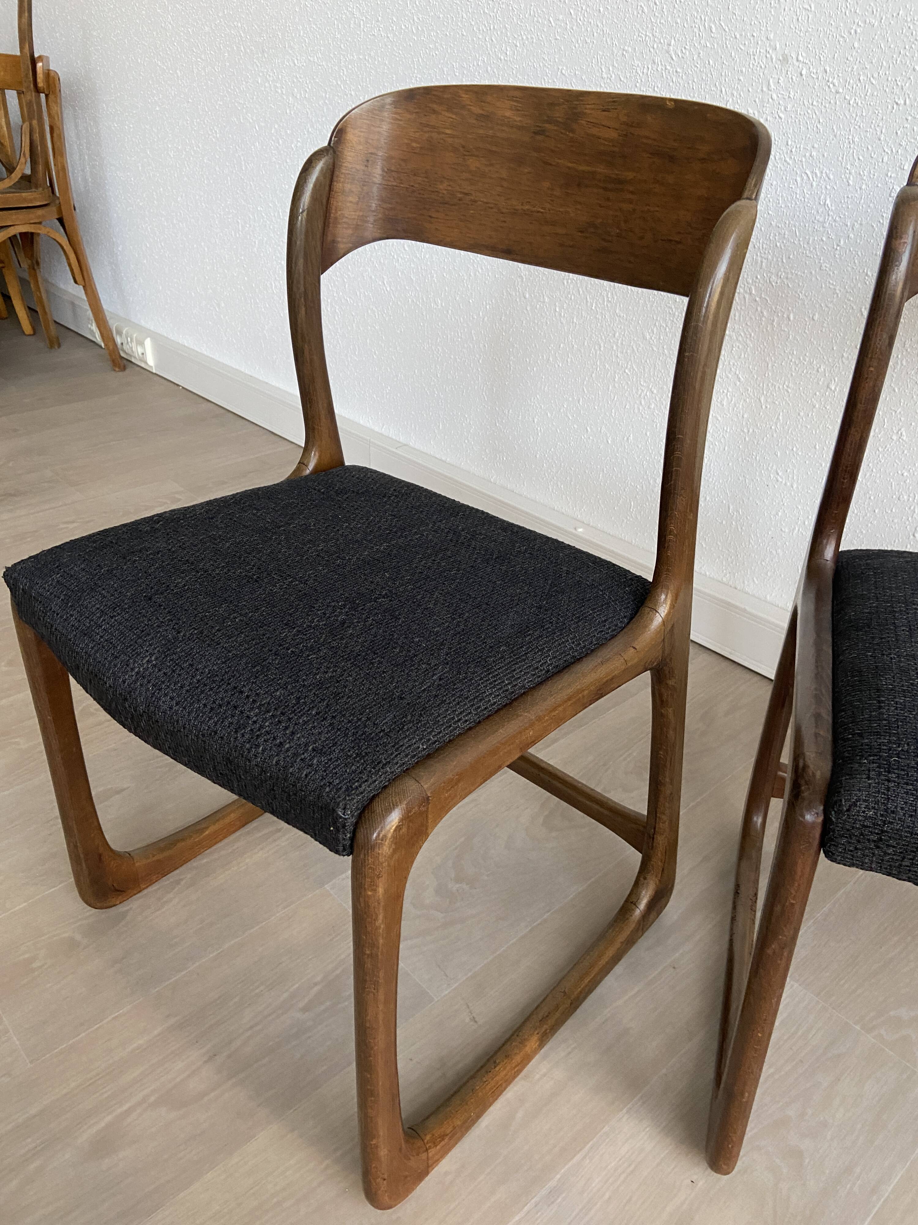 Set of 4 baumann chairs model sled 1960