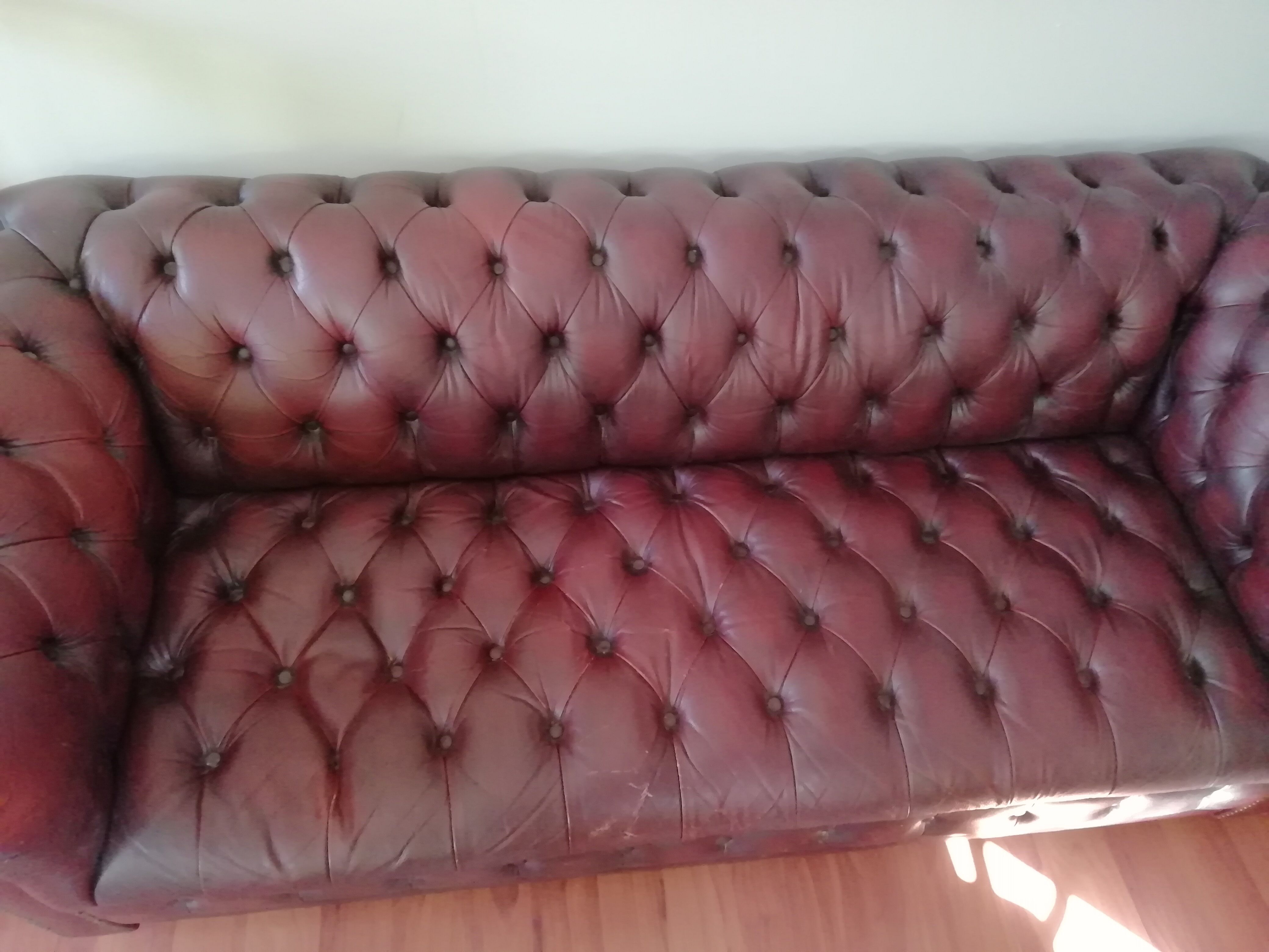 Sofa Chesterfield Vintage 60's-80's red burgundy