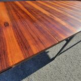 Chrome and rosewood extendable table by Alain Richard, France, 1950s