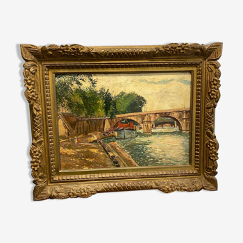 Parisian Quai de Seine signed L.Chardon