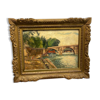 Parisian Quai de Seine signed L.Chardon