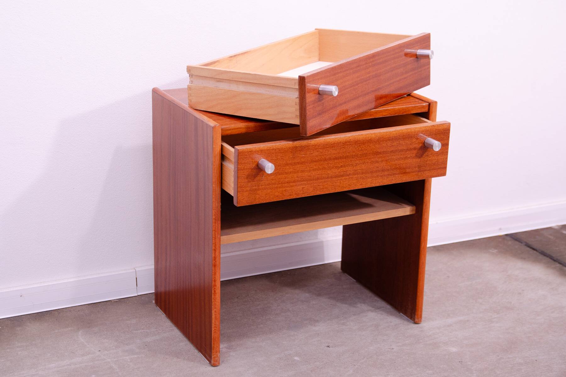 Pair of vintage nightstands, chest of drawers, UP Závody, 1980s