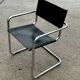Ensemble vintage de 6 chaises à structure tubulaire Mart Stam design cuir