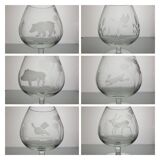 6 verres à cognac en cristal