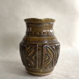 Italian Glazed Ceramic Vase – Sgraffito Engraving