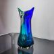 Sommerso green and blue vase by Seguso, Murano glass, Italy, 1970