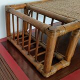 Large vintage serving tray, rattan and wicker - Indonesia - 1950s/1960s