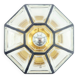 Plafonnier en verre et laiton de style Mid-Century, provenant de Limbourg, en Allemagne, années 1960