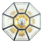 Mid-Century Glass & Brass Ceiling Light from Limburg, Germany, 1960s