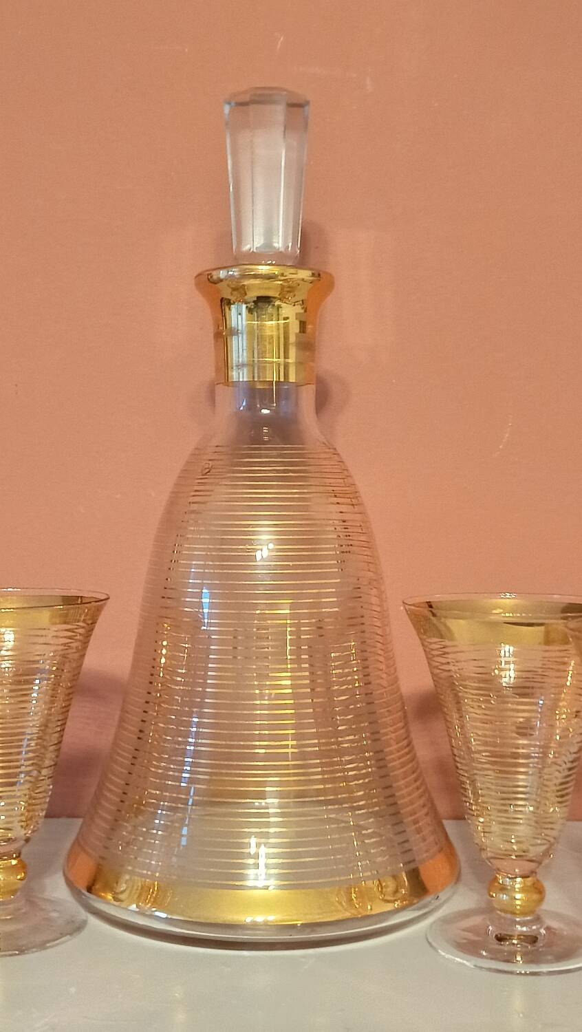 Carafe et verres Art deco