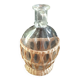 Vintage Half Sphere glass vase with rattan cladding