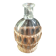 Vintage Half Sphere glass vase with rattan cladding