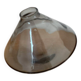 Vase design en verre fumé – Forme toupie