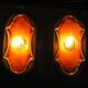 Set of 2 German Orange Lava Ceramic Wall Lamps from the 1960s / 70s Pan Keramik