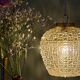 Suspension globe vintage en verre moulé ambré