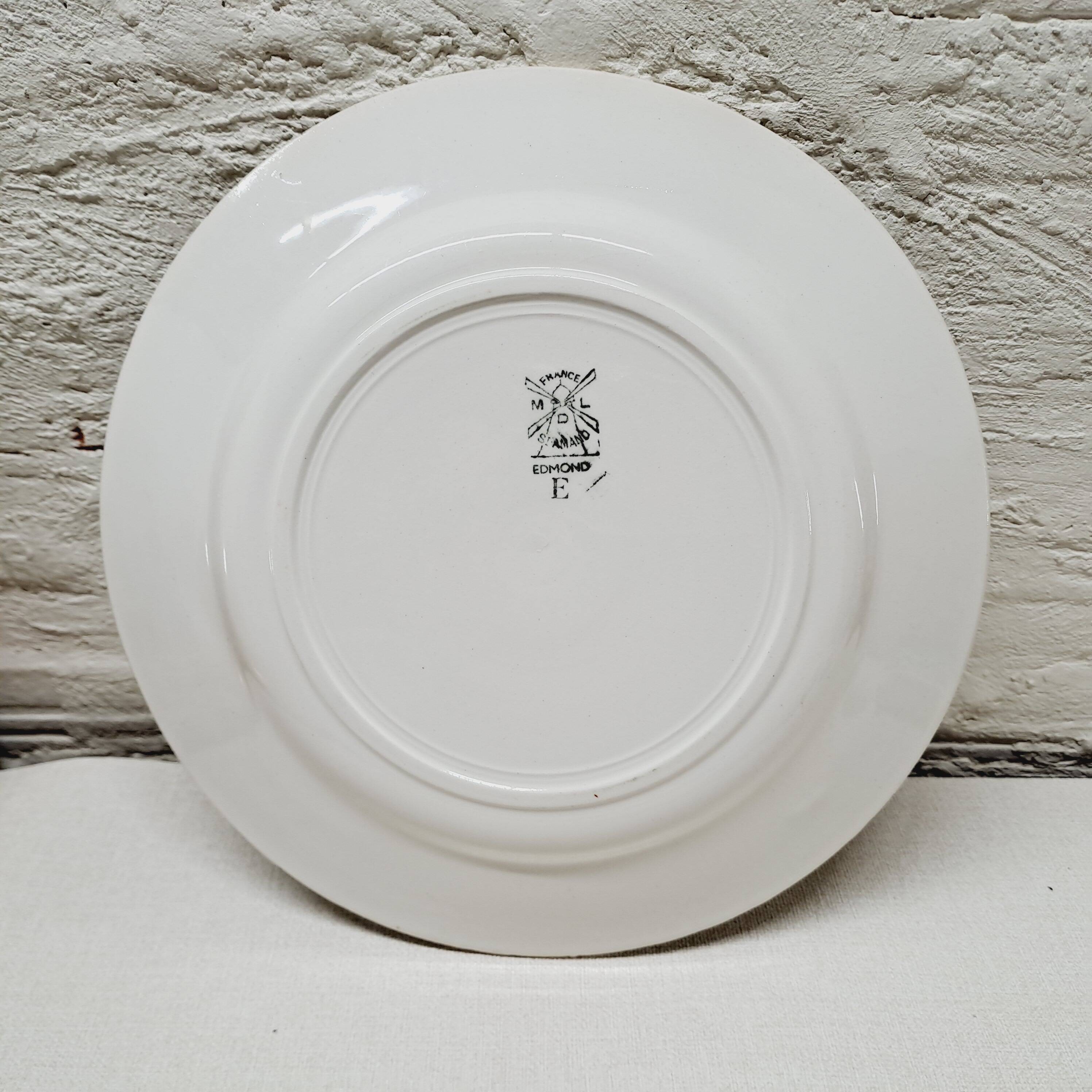 Set of 5 blue flower dinner plates