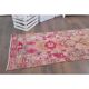 1970s Turkish Hand-Knotted Wool Cotton Pink Runner 78x367