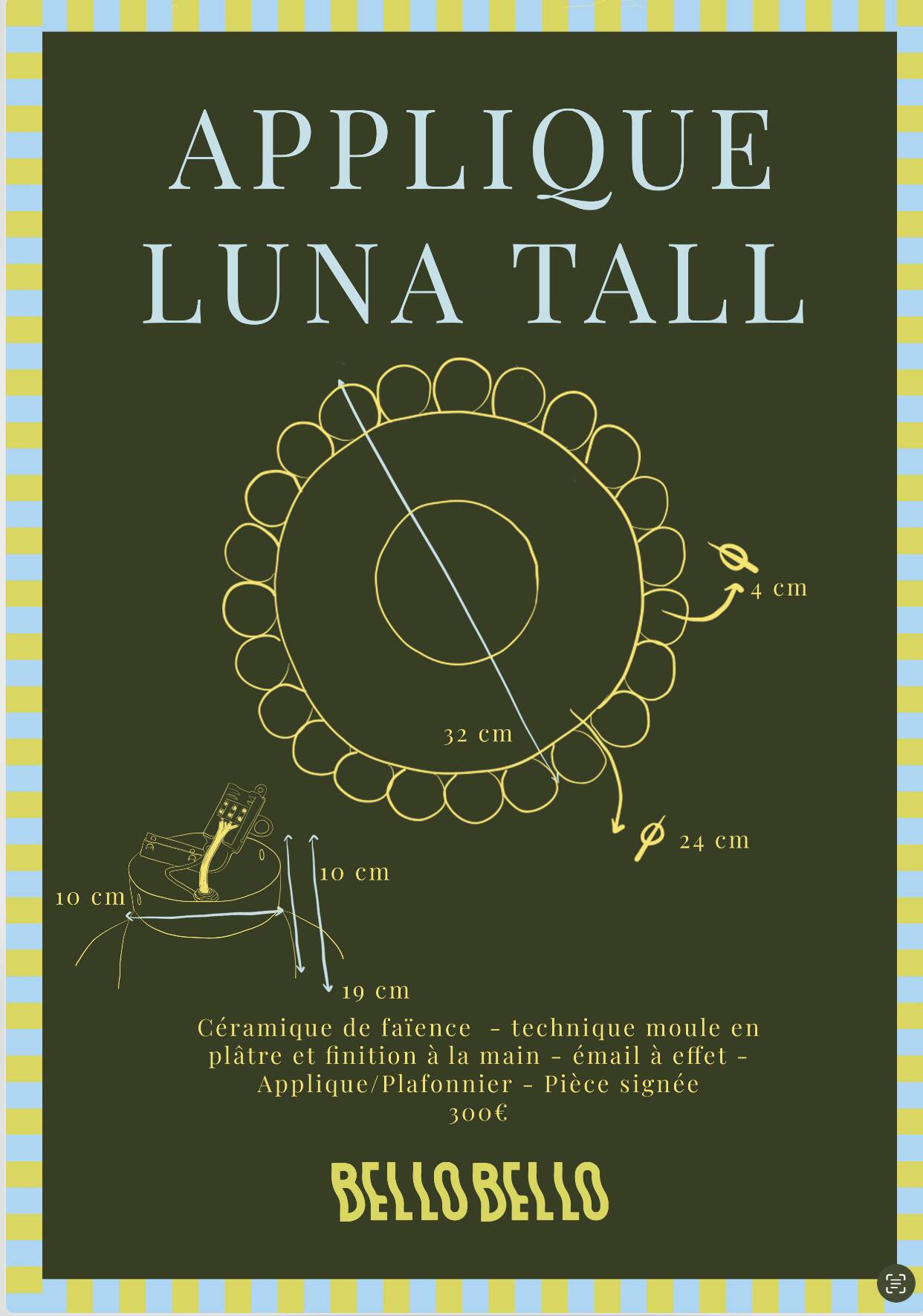 Luna Tall Polka Wall Lamp