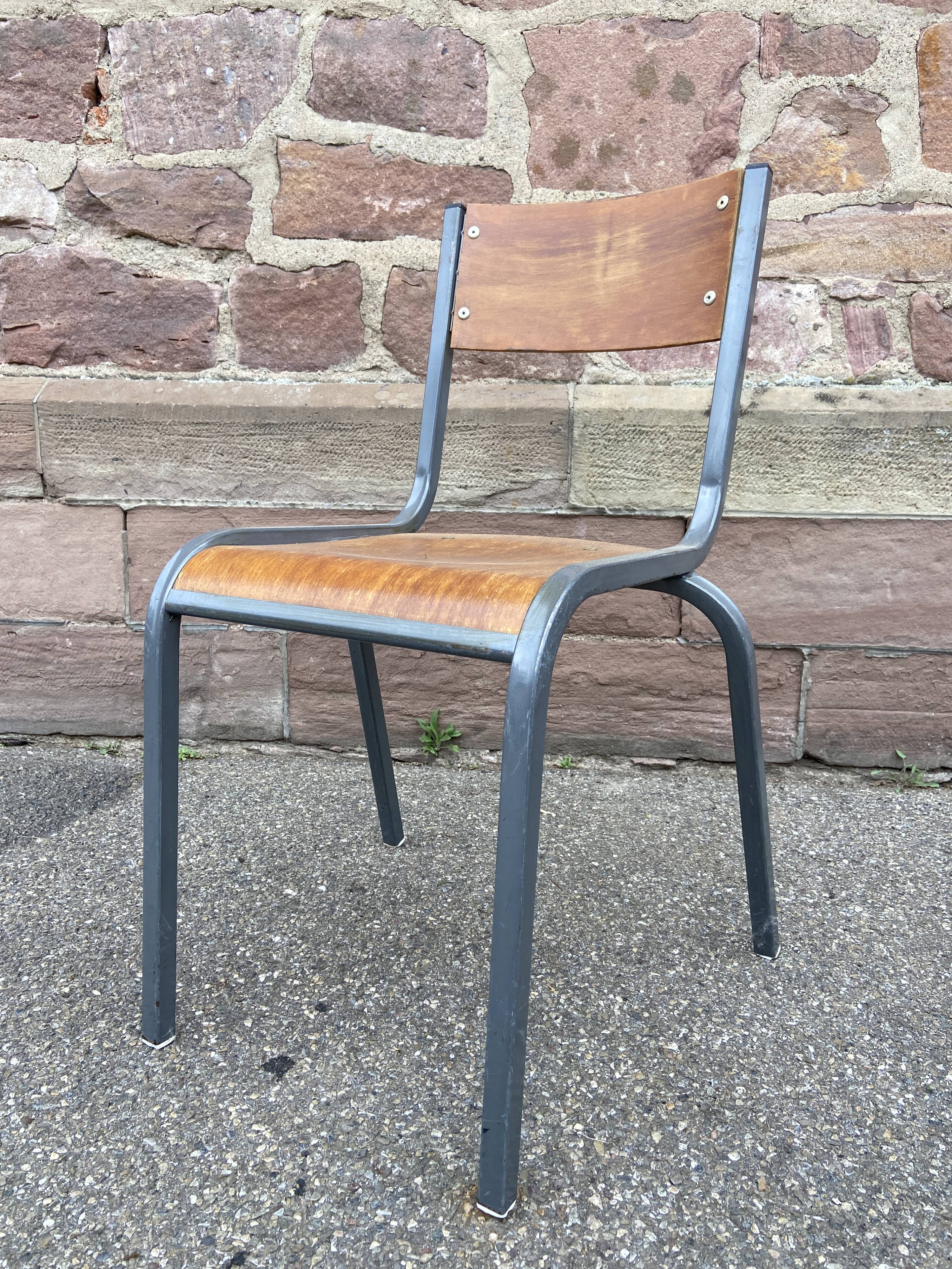 Pair of Mullca Delagrave School chairs 1960s