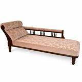 Chaise Longue Napoléon III en Bois Massif avec Tissu Floral – Circ