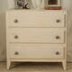 Commode art déco blanche patinée