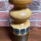 Vase est-allemand de la RDA en jaune, marron et bleu, VEB Haldensleben 3077B,