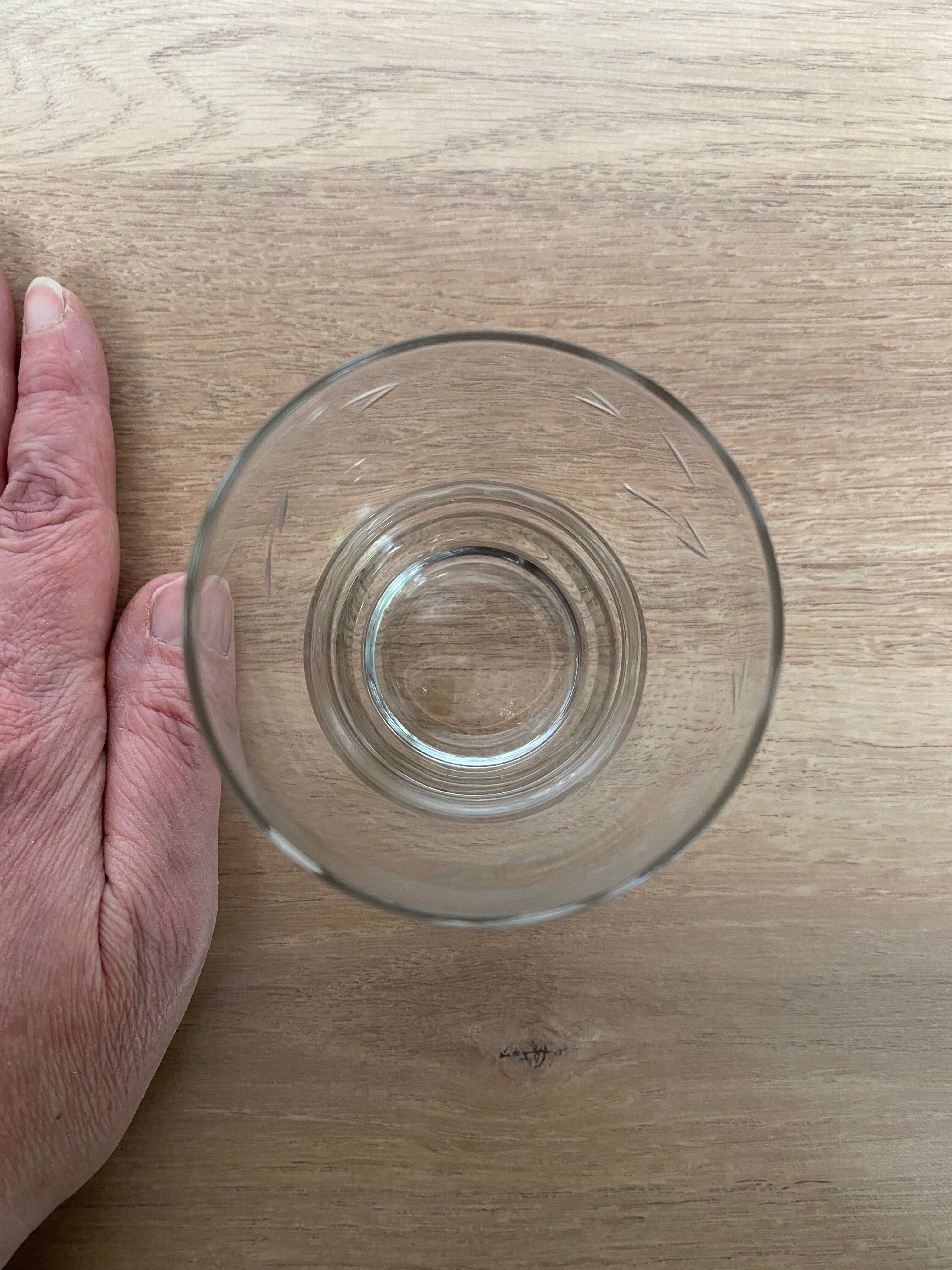 Set de 6 verres à eau en verre gravé