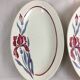 Ramekin x 2 Oval dish Old Model Iris Fleurs French manufacture signed Sarreguemines