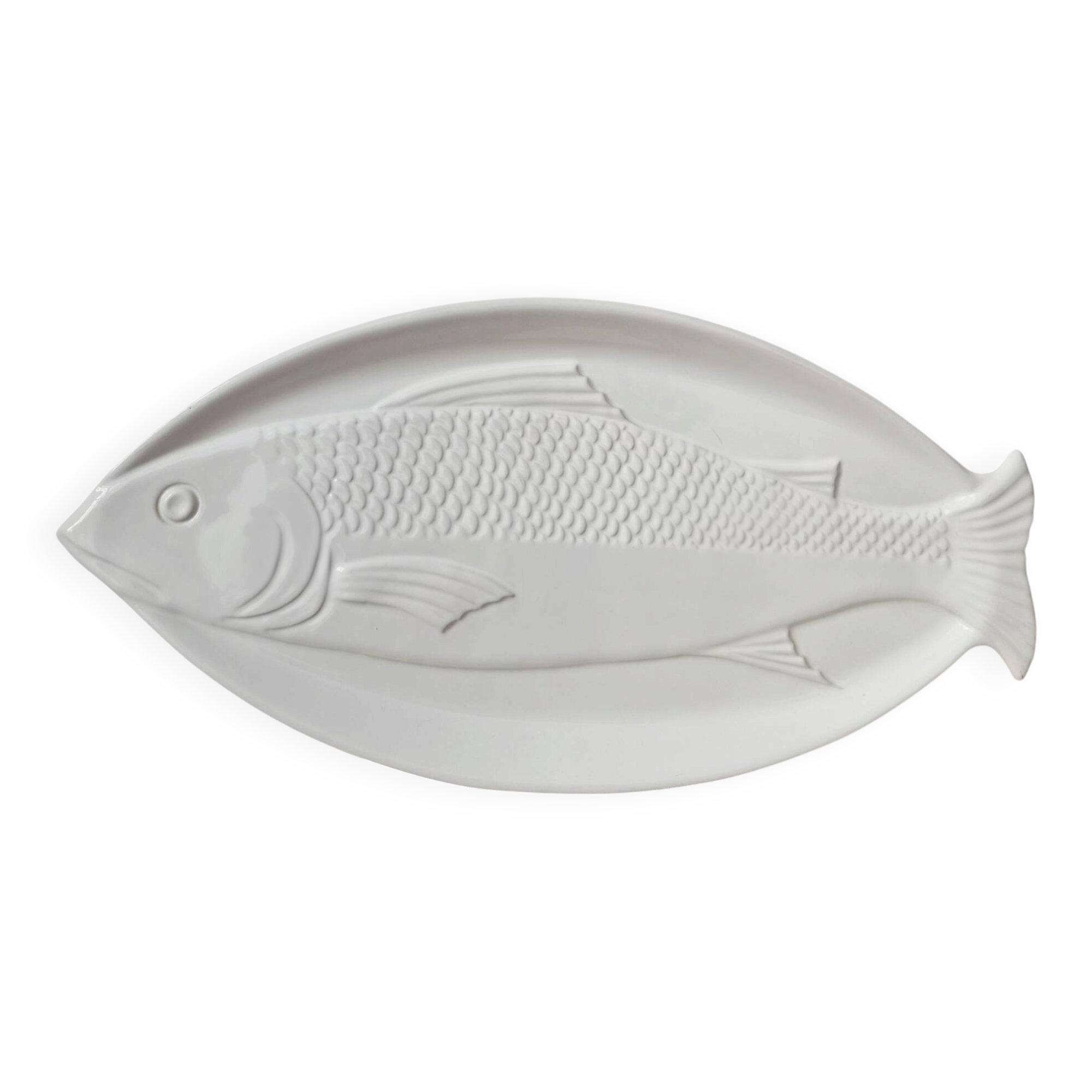 Large vintage ceramic plate "Fish" from Portugal -