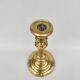 Pair of solid brass candlesticks, early 18th century.