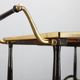 Italian mid-century bar cart with folding leaves, brass and wood