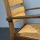 Wood turned rush armchair in the stye of Charles Dudouyt, France 1950s